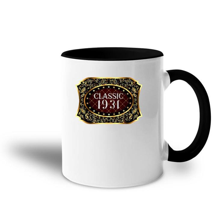 90Th Birthday Classic Vintage 1931 90 Years Old Classic 1931 Ver2 Accent Mug