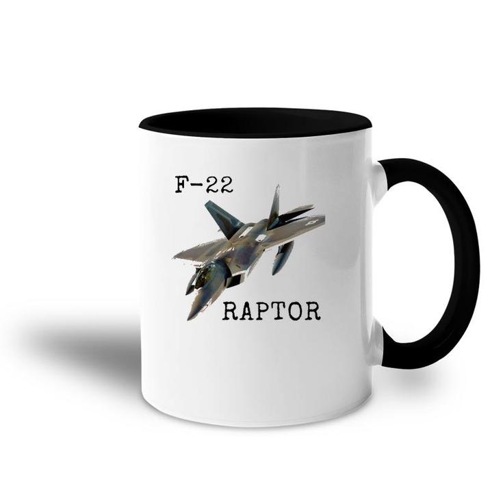Air Force F 22 Raptor Fighter Jet Military Pilot Accent Mug