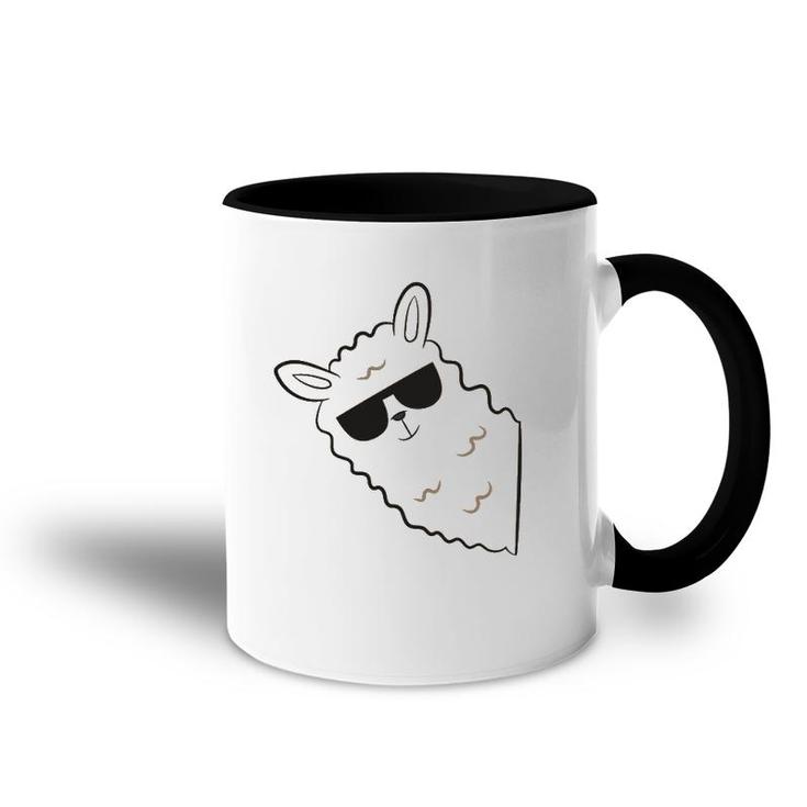 Alpaca Lover Llama With Sunglasses Cute Llama Alpaca Accent Mug