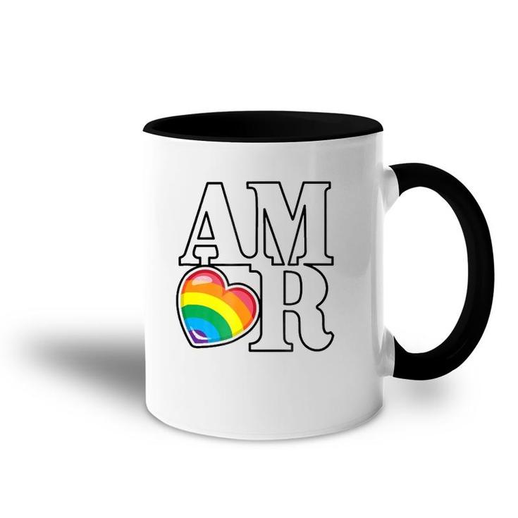 Amor Rainbow Heart Love Accent Mug