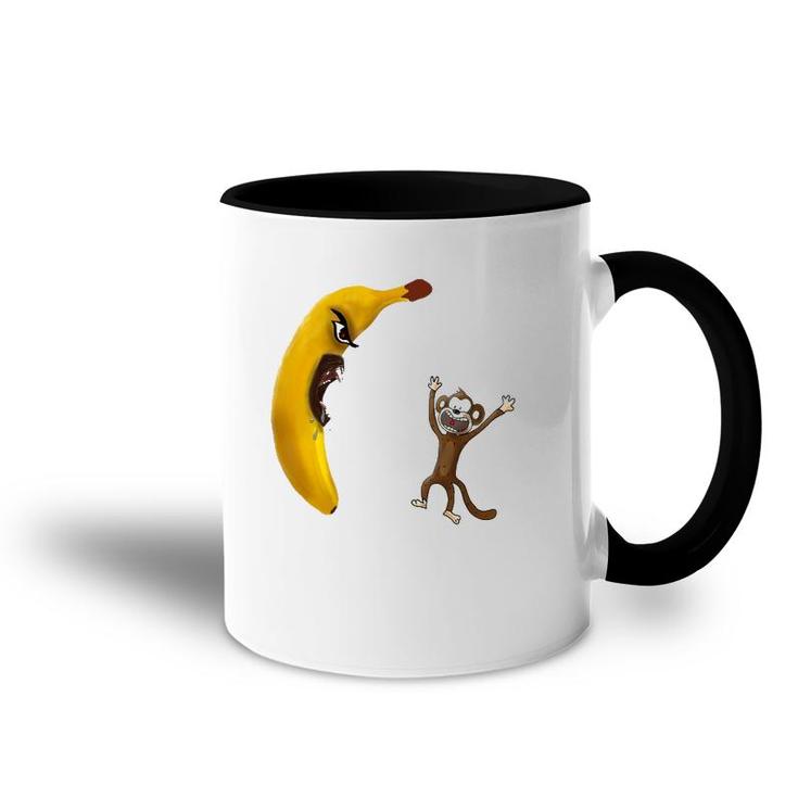 Angry Banana Threaten Monkey Funny Gift Accent Mug