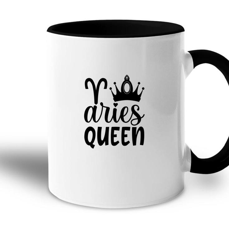 Aries Girl Black Crown For Cool Queen Black Art Birthday Gift Accent Mug