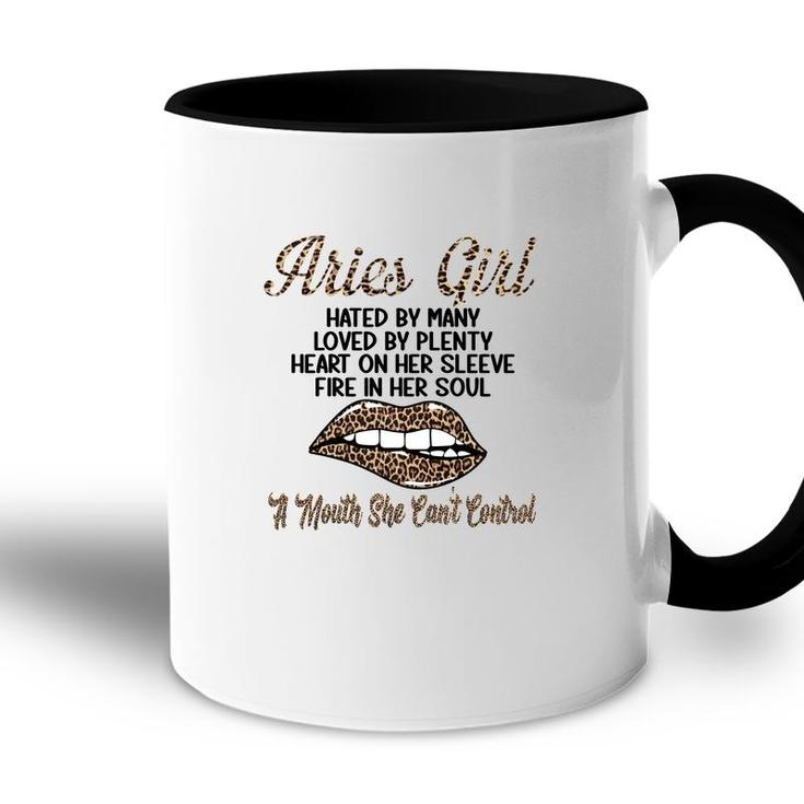 Aries Girl Leopard A Mouth She Cant Control Birthday Gift Accent Mug