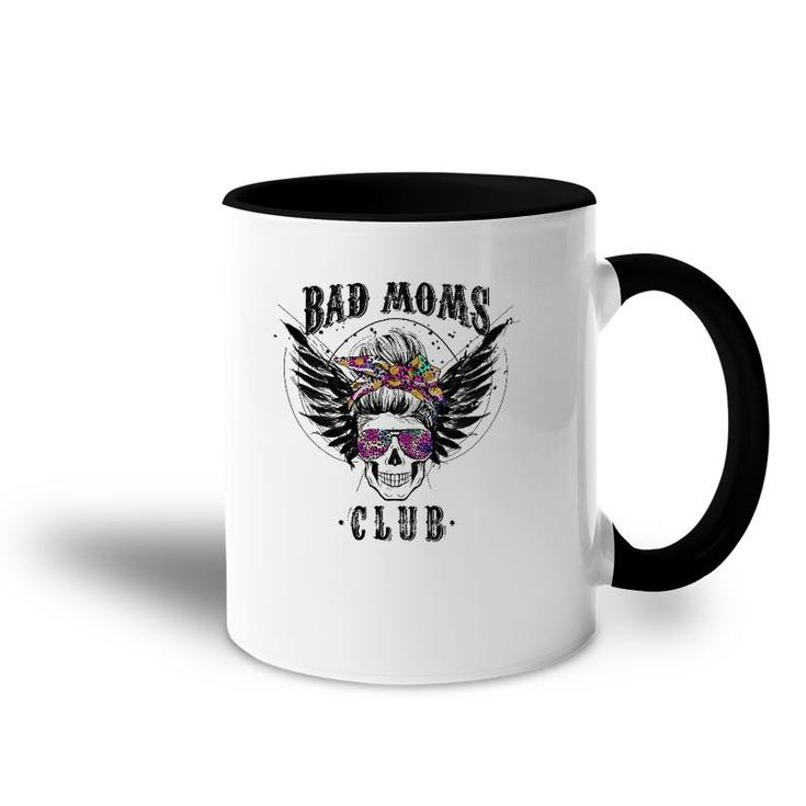 Bad Moms Club Leopard Skull Mom Funny Mom Mother's Day Gifts Accent Mug