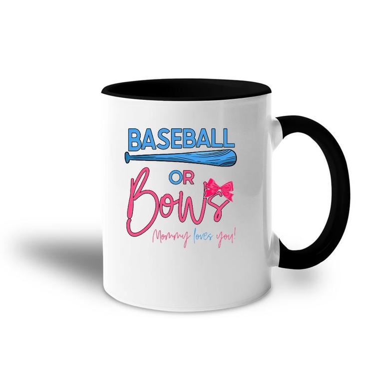 Baseball Or Bows Gender Reveal Party Idea For Mommy Accent Mug