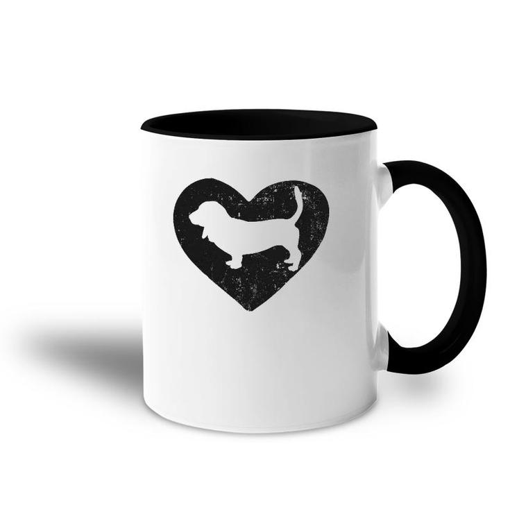 Basset Hound Dog Lover Heart Accent Mug
