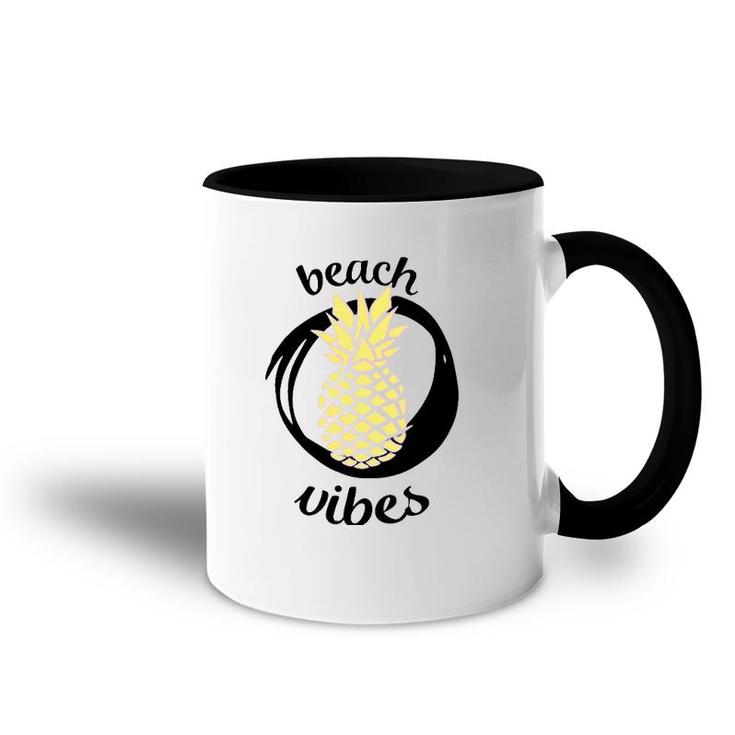 Beach Vibes  - Funny Pineapple Vacation  Plus Size Accent Mug