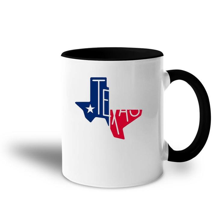 Beautiful Texas State Flag Star Silhouette Accent Mug