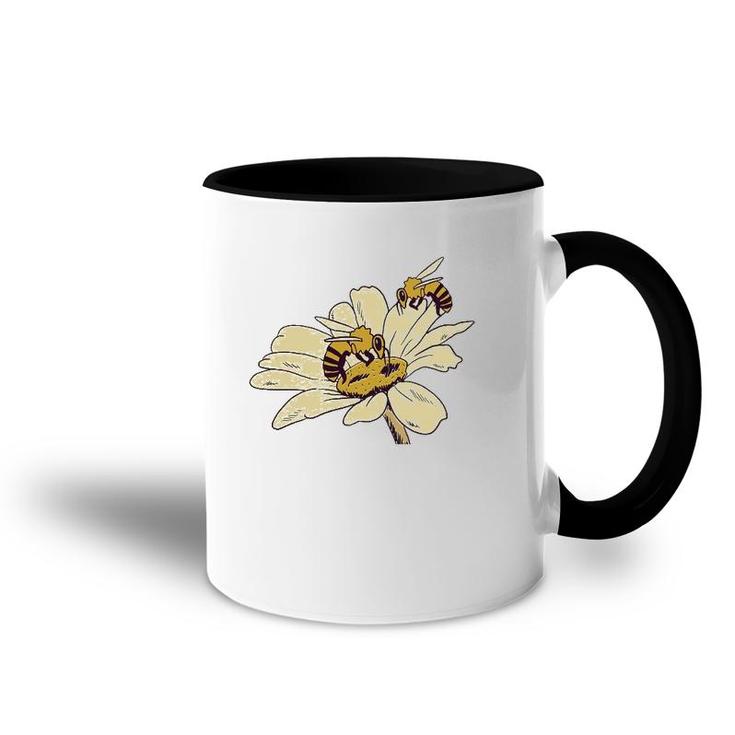 Bees On Flower Beekeeper Gift Accent Mug