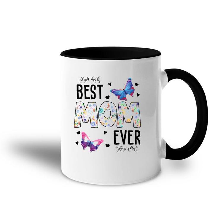 Best Mom Ever Colored Patterns Mother's Day Mama Birthday Accent Mug