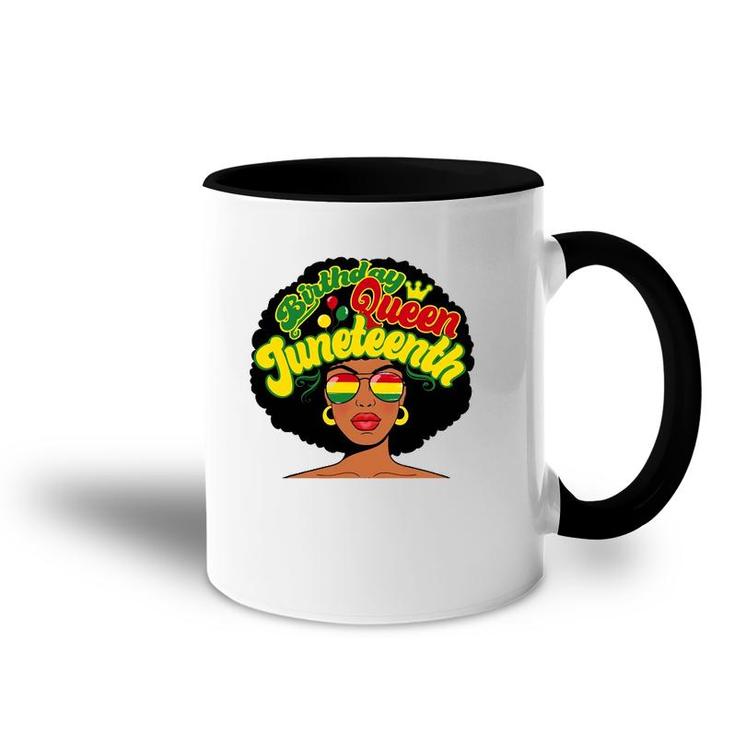 Birthday Queen Juneteenth Pride Black History Afro-American Accent Mug