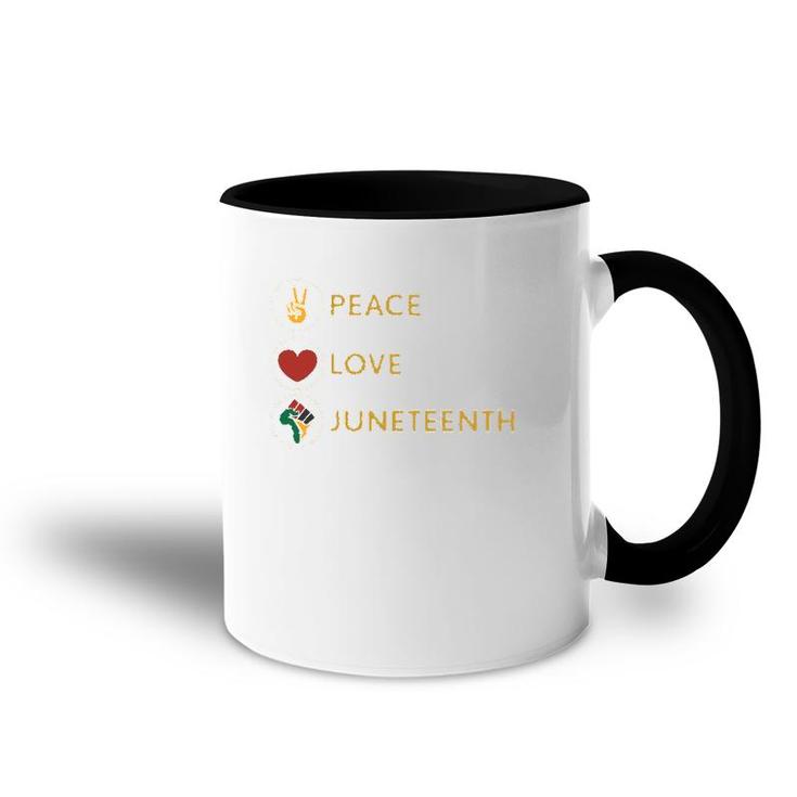 Black Pride Freedom Independence Day Peace Love Juneteenth Accent Mug