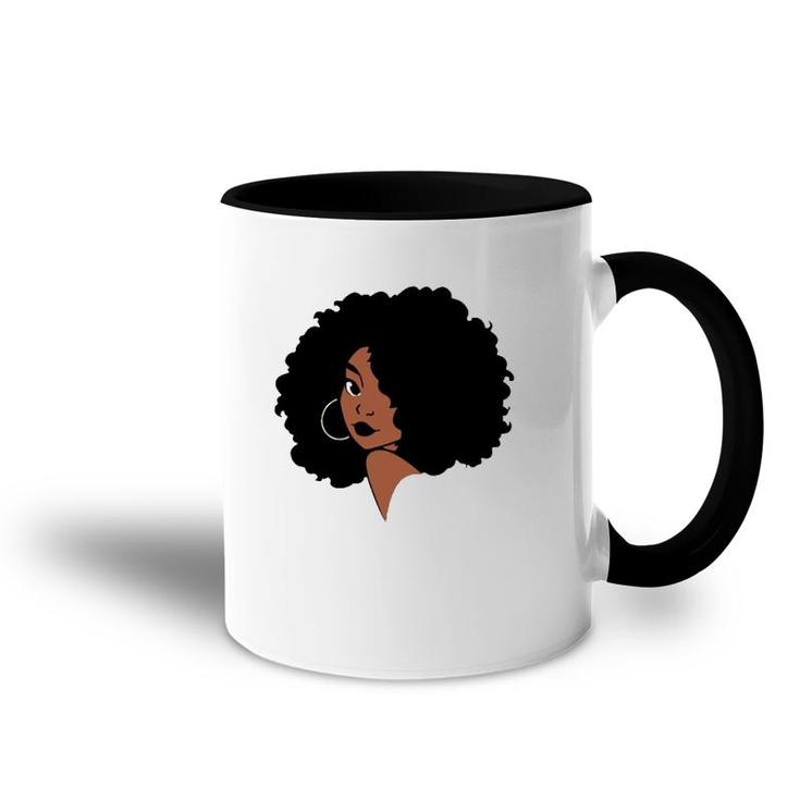 Black Woman Afro Brown Skin Classic Accent Mug