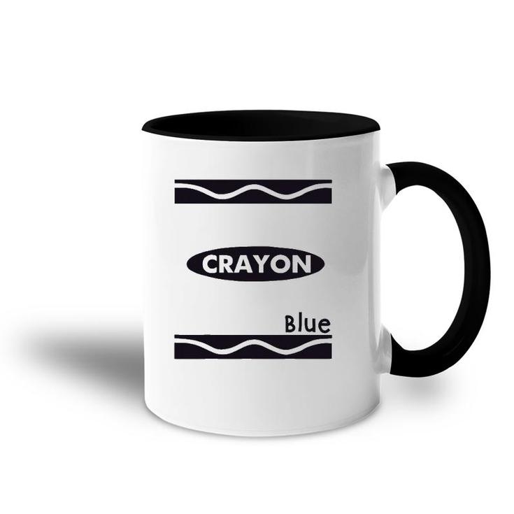 Blue Crayon Graphic Halloween Costume Group Team Matching Accent Mug