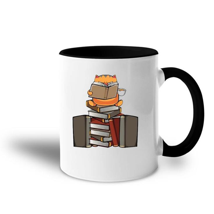 Book Lover Japanese Kawaii Cat Pet Reading Tea Coffee Cozy Accent Mug
