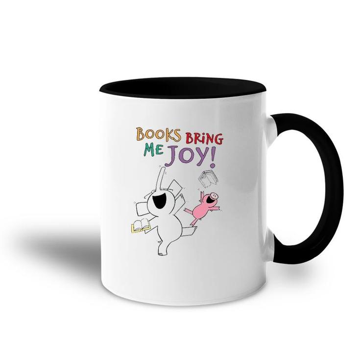 Books Bring Me Joy  Book Lover Reading Elephant And Pig Accent Mug