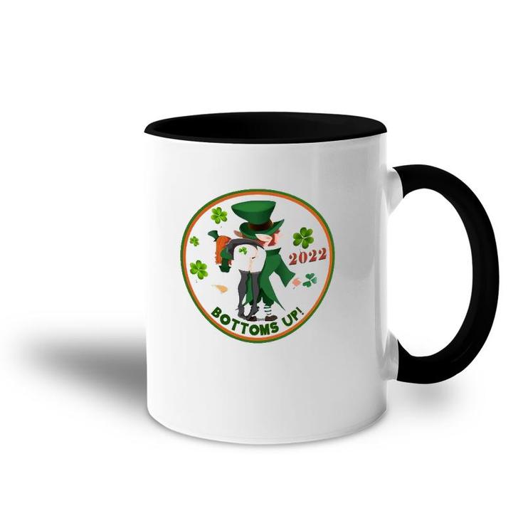Bottoms Up Leprechaun St Patrick's Day Funny 2022 Ver2 Accent Mug