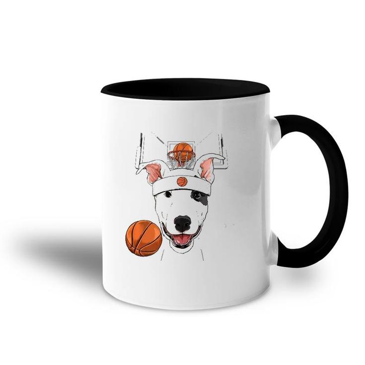 Bull Terrier Basketball Dog Lovers Basketball Player  Accent Mug
