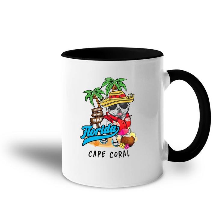 Cape Coral Florida Beach Party Bulldog Sunglasses Souvenir Accent Mug