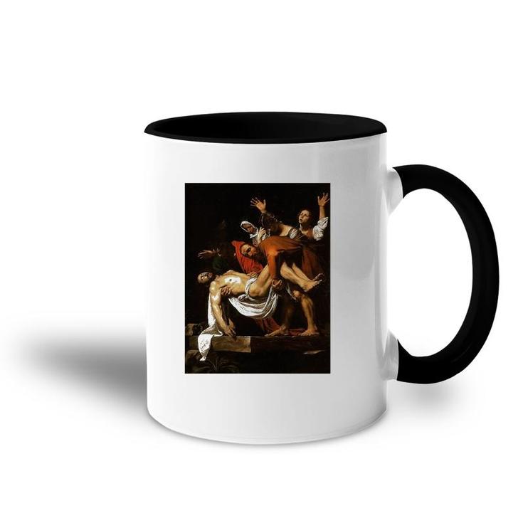 Caravaggio's The Entombment Of Christ Accent Mug
