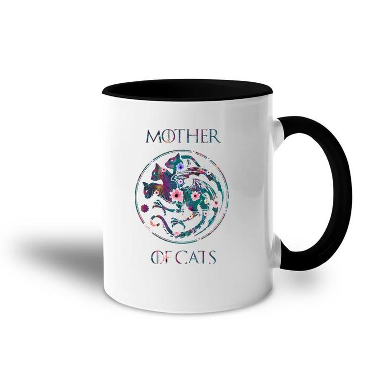 Cat Lovers Mother Of Cats With Floral Art Accent Mug