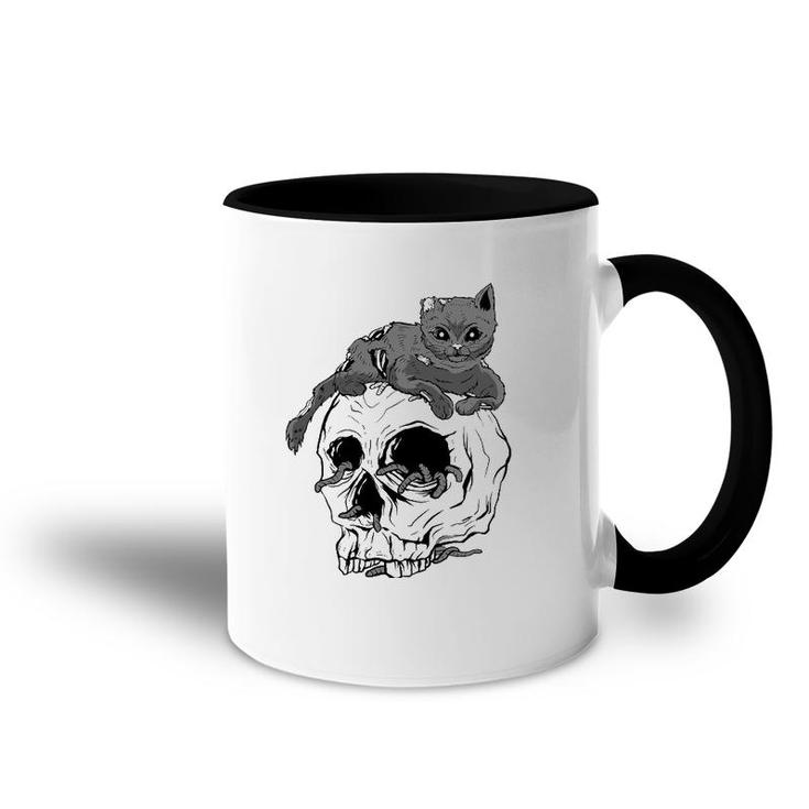 Cat Skull Occult Pagan Goth Gifts Accent Mug