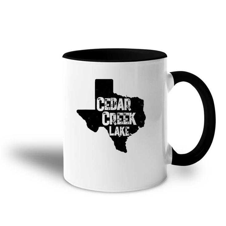 Cedar Creek Lake State Outline Texas Accent Mug