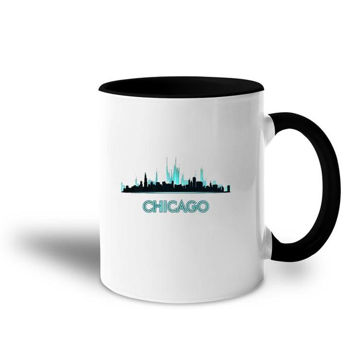 Chicago Skyline Design Windy City Lovers Gift Nice Souvenir Premium Accent Mug