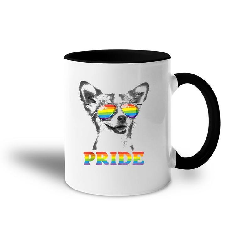Chihuahua Gay Pride Lgbt Rainbow Flag Sunglasses Funny Lgbtq  Accent Mug