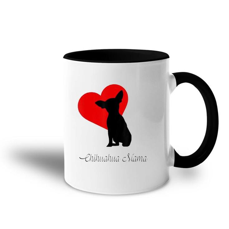 Chihuahua Mama Gift Women Dog Lovers Chiwawa Pets Silhouette Accent Mug