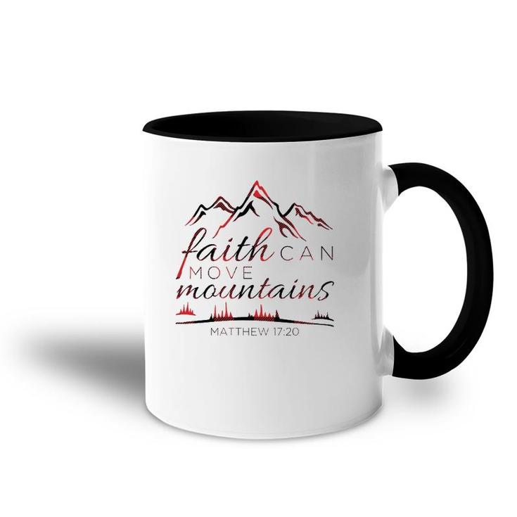 Christian Verse Gifts Women Mom Wife Faith Can Move Plaid  Accent Mug