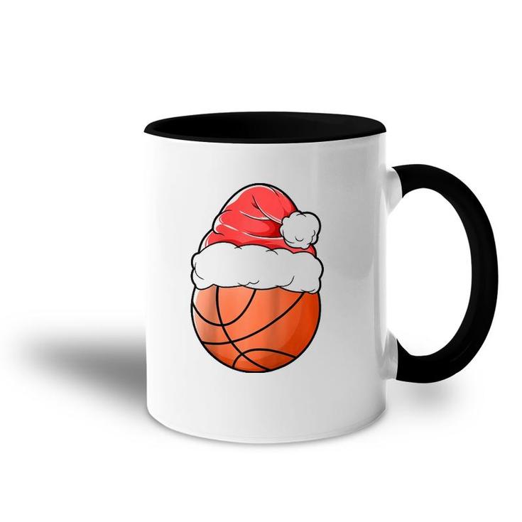 Christmas Basketballer Sport Xmas Christmas Basketball Raglan Baseball Tee Accent Mug