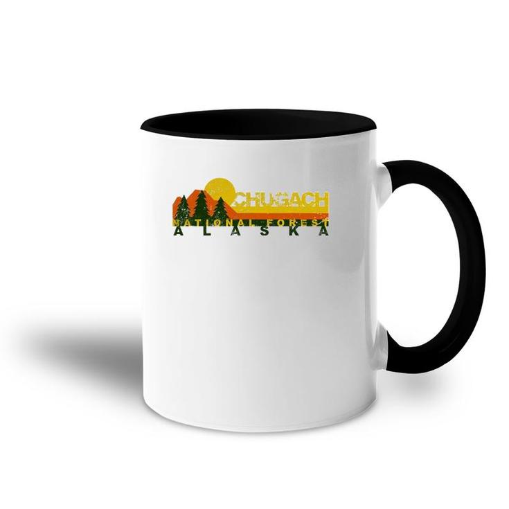 Chugach National Forest Vintage Retro Accent Mug