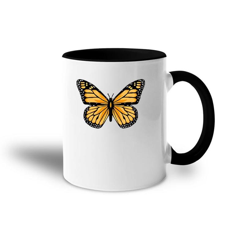Classic Black And Orange Monarch Butterfly Icon Accent Mug