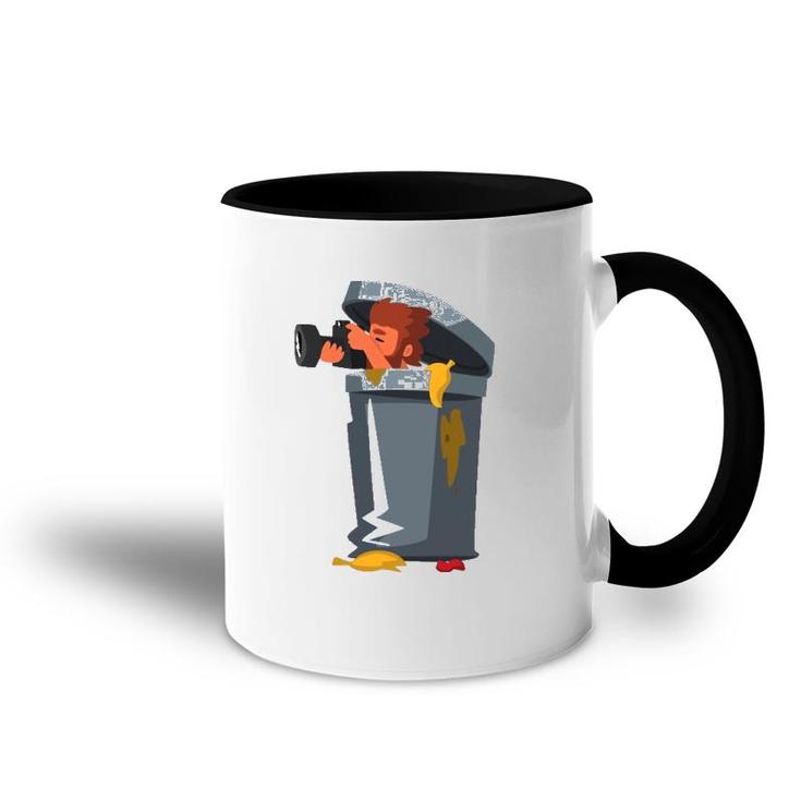 Cool Funny Paparazzi In Trash Can Accent Mug