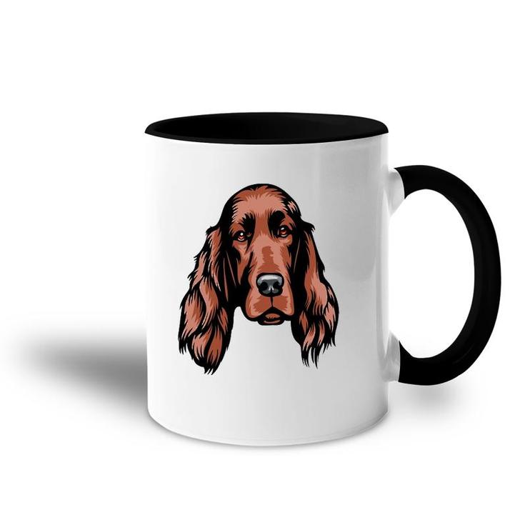 Cool Irish Setter Face Dog Accent Mug