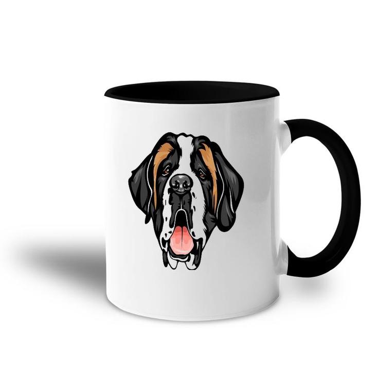 Cool Saint Bernard Face Pet Lover Accent Mug