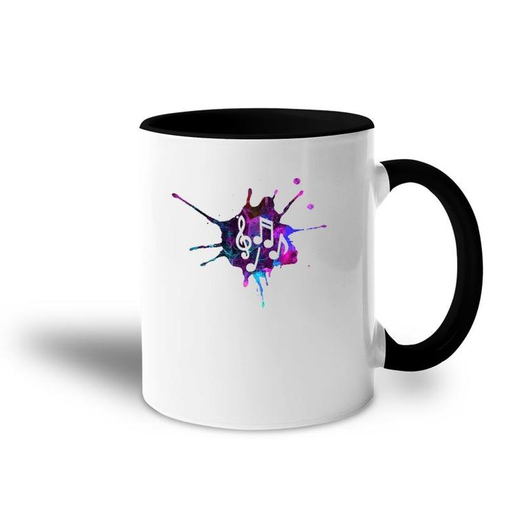 Cool Water Color Musical Notes Music And Arts Musicians Gift Accent Mug