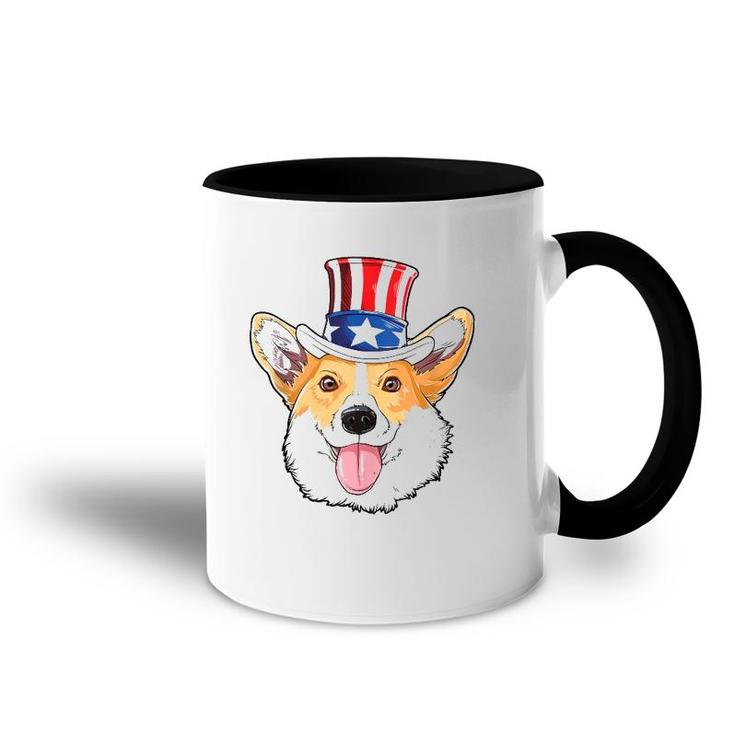 Corgi 4Th Of July Uncle Sam Men Usa American Flag  Accent Mug