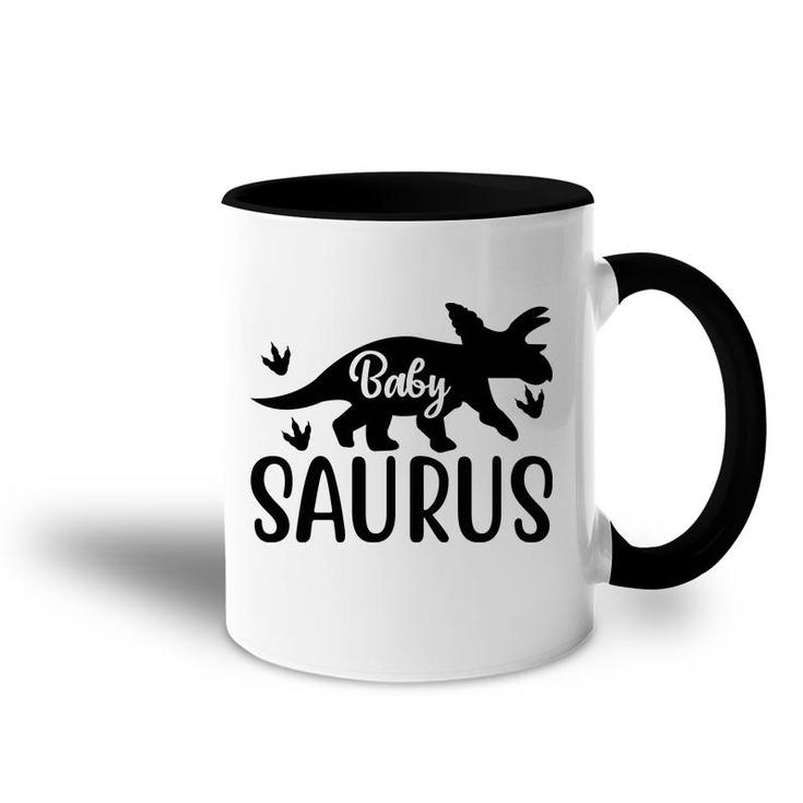 Cute Baby Saurus Dinosaur Kids Present Accent Mug
