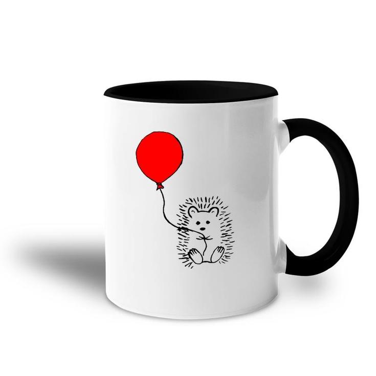 Cute Hedgehog With Red Balloon  - The Perfect Birthday Accent Mug