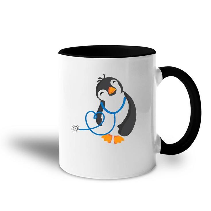 Cute Penguin Pediatrics Medical Nurse Doctor Accent Mug