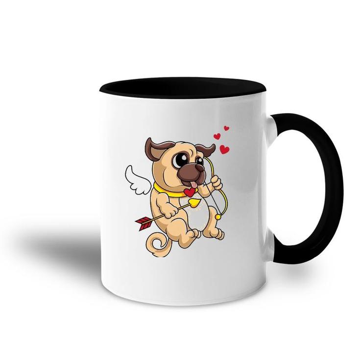 Cute Pug Valentine's Day  Cupid Pug Dog Love Accent Mug