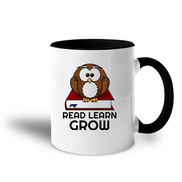 Cute Read Learn Grow Wise Owl English Teacher Design Accent Mug
