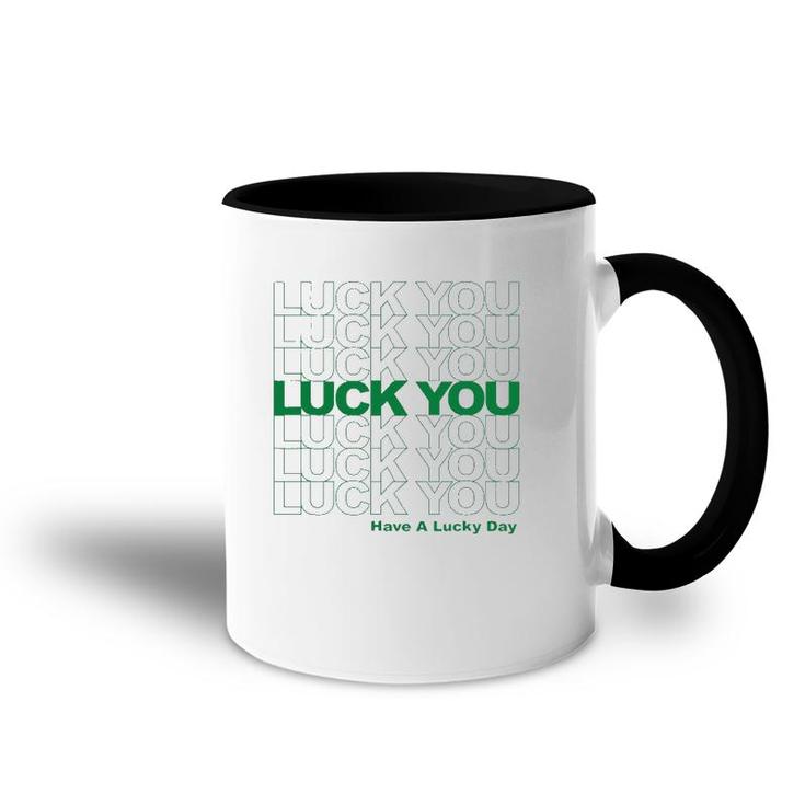 Cute Shamrock Lucky St Patricks Day Accent Mug
