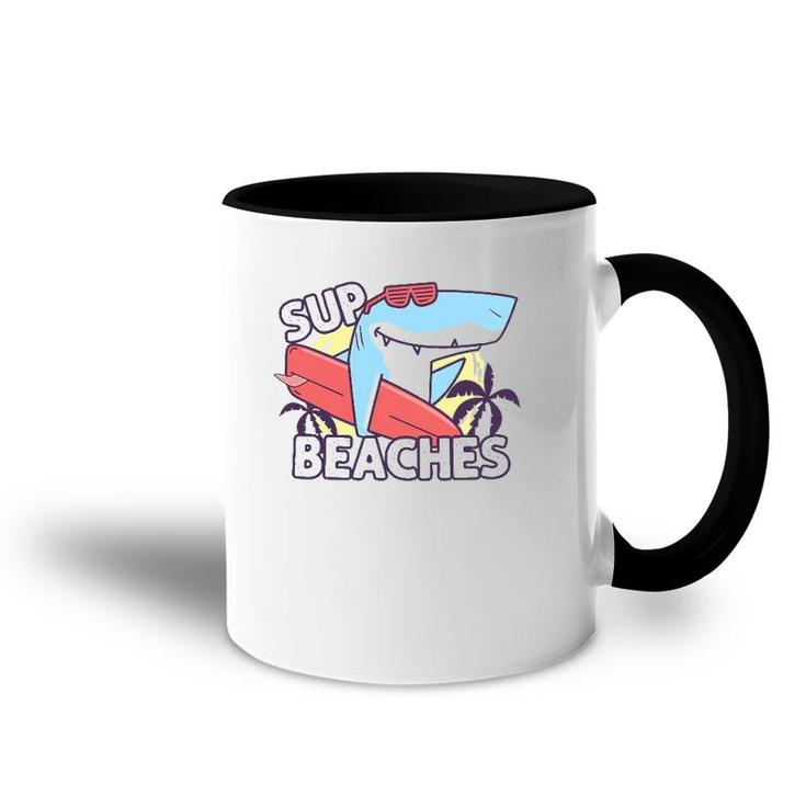 Cute Shark  Sup Beaches Accent Mug