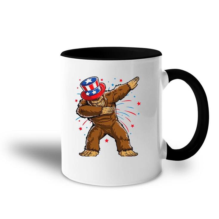 Dabbing Bigfoot 4Th Of July S Sasquatch American Flag Accent Mug