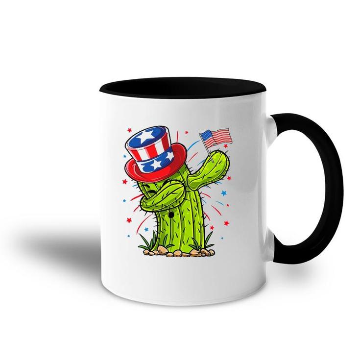 Dabbing Cactus 4Th Of July Women Usa Flag Succulent Accent Mug