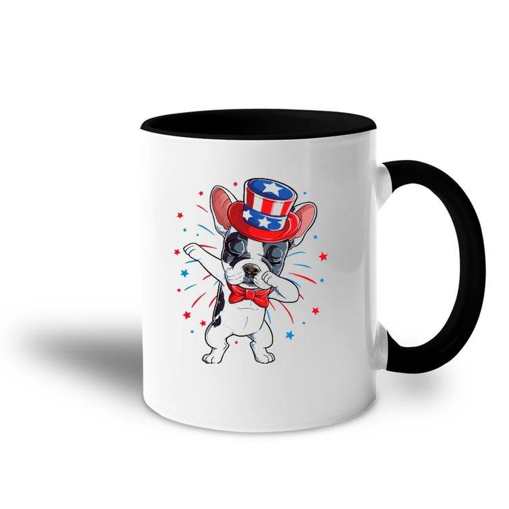 Dabbing French Bulldog 4Th Of July Men Usa Flag Accent Mug
