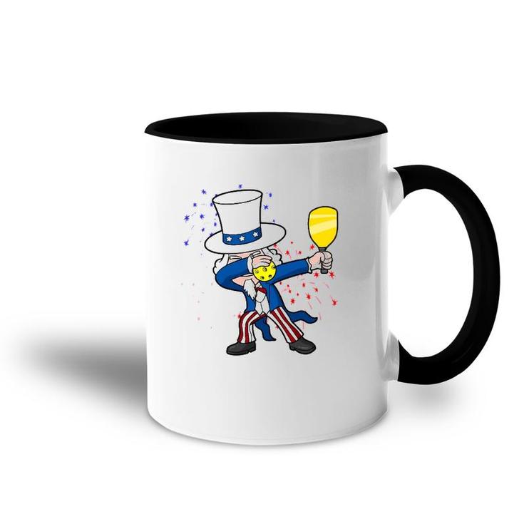 Dabbing Uncle Sam Pickleball 4Th Of July Independence Day Accent Mug
